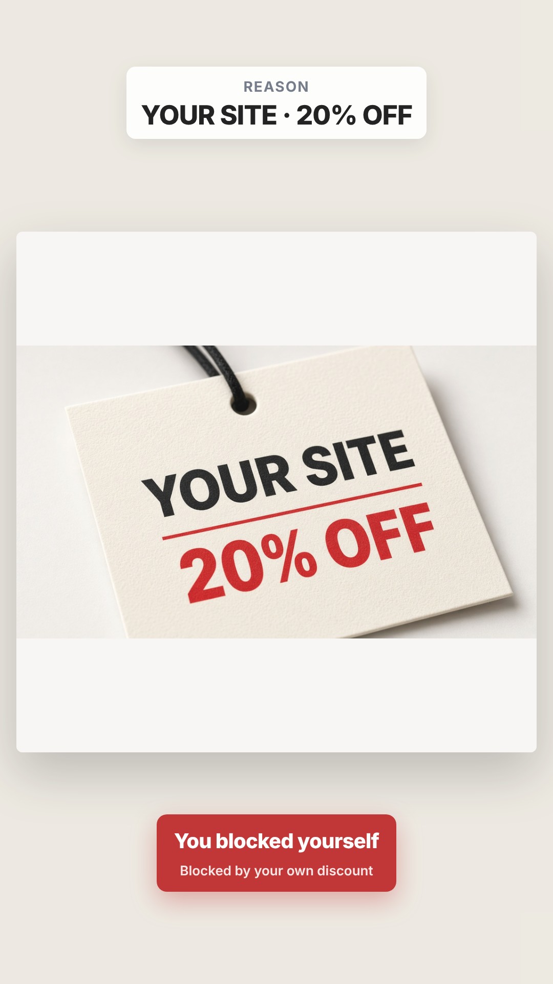 YOUR SITE 20% OFF tag - Amazon holiday pricing mistake