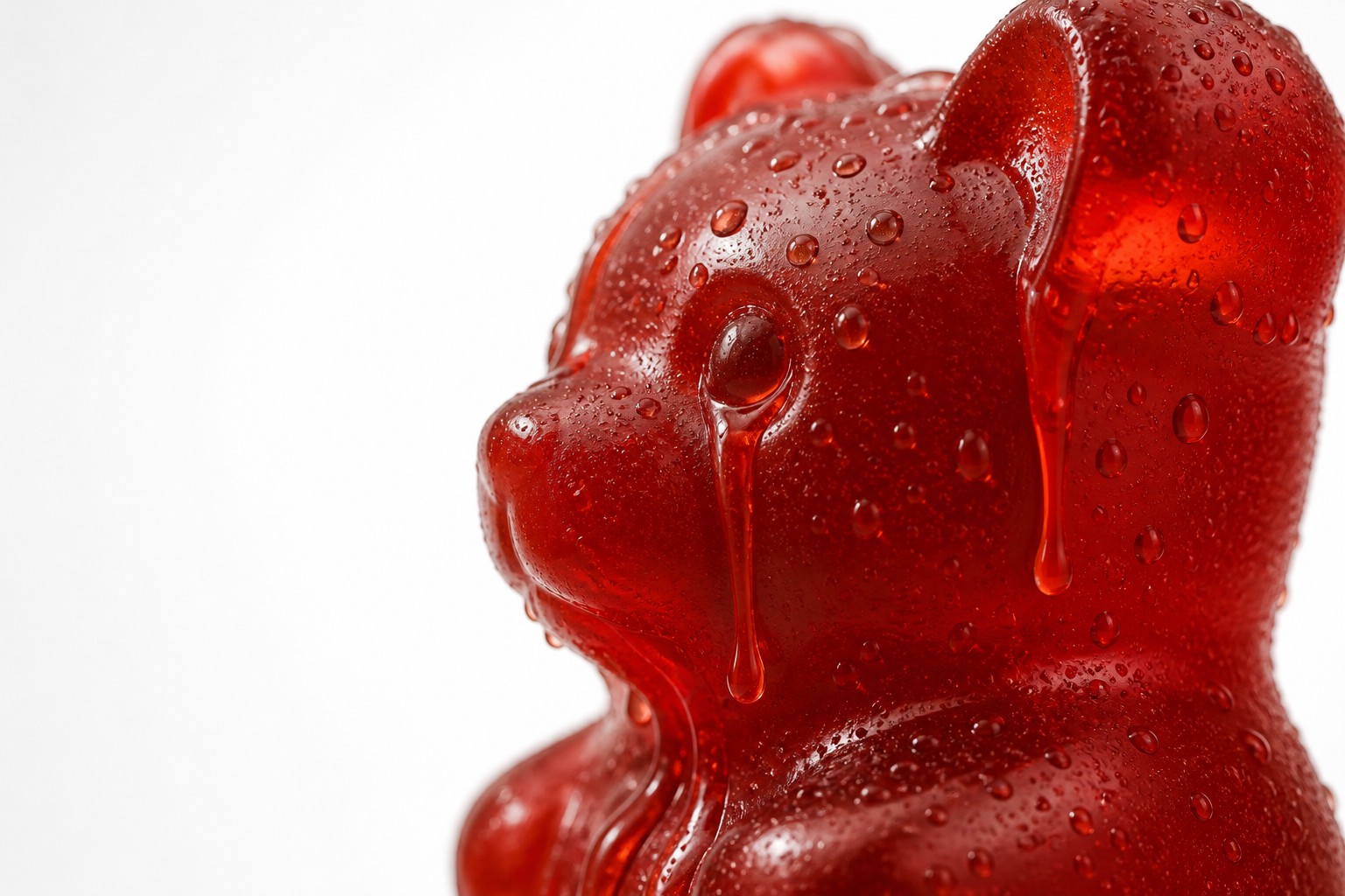 Melting red gummy bear. Meltable FBA is back in two waves.